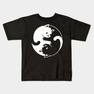 Yin Yang Cat Black & White Kids T-Shirt